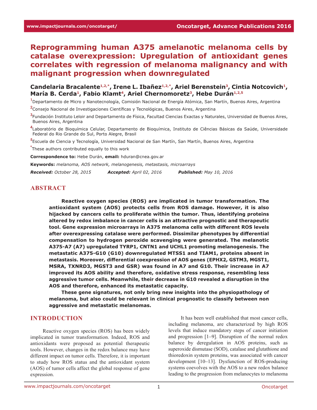 Reprogramming Human A375 Amelanotic Melanoma Cells By