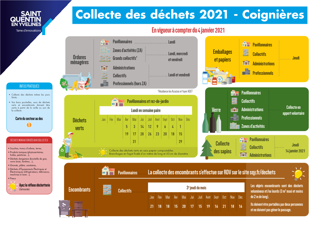 Collecte Des Déchets 2021 - Coignières En Vigueur À Compter Du 4 Janvier 2021