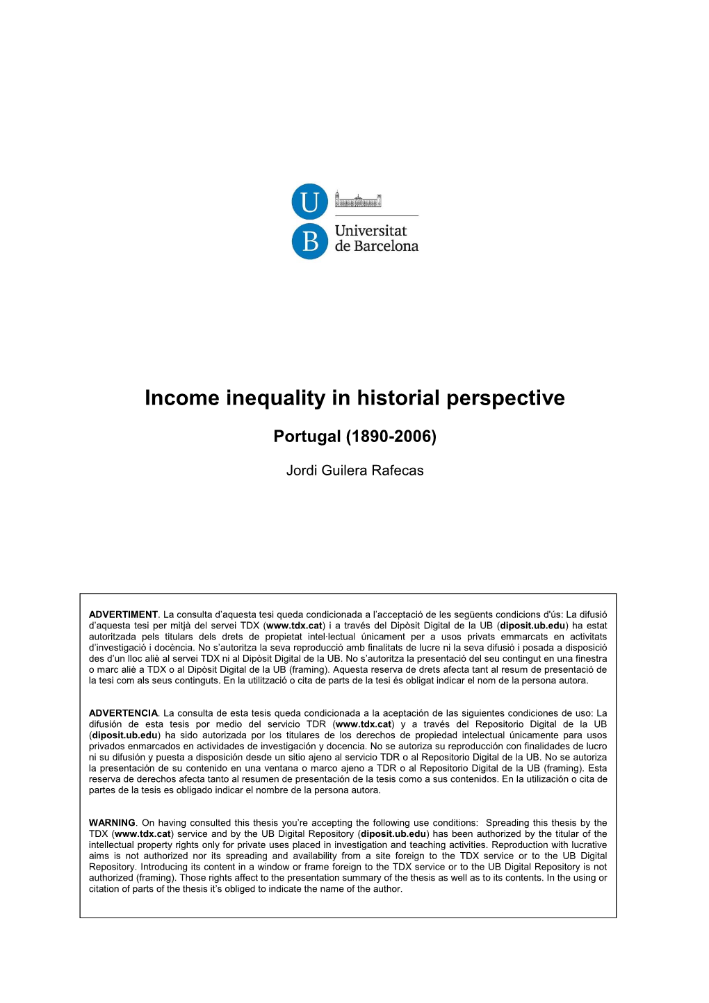 Income Inequality in Historial Perspective