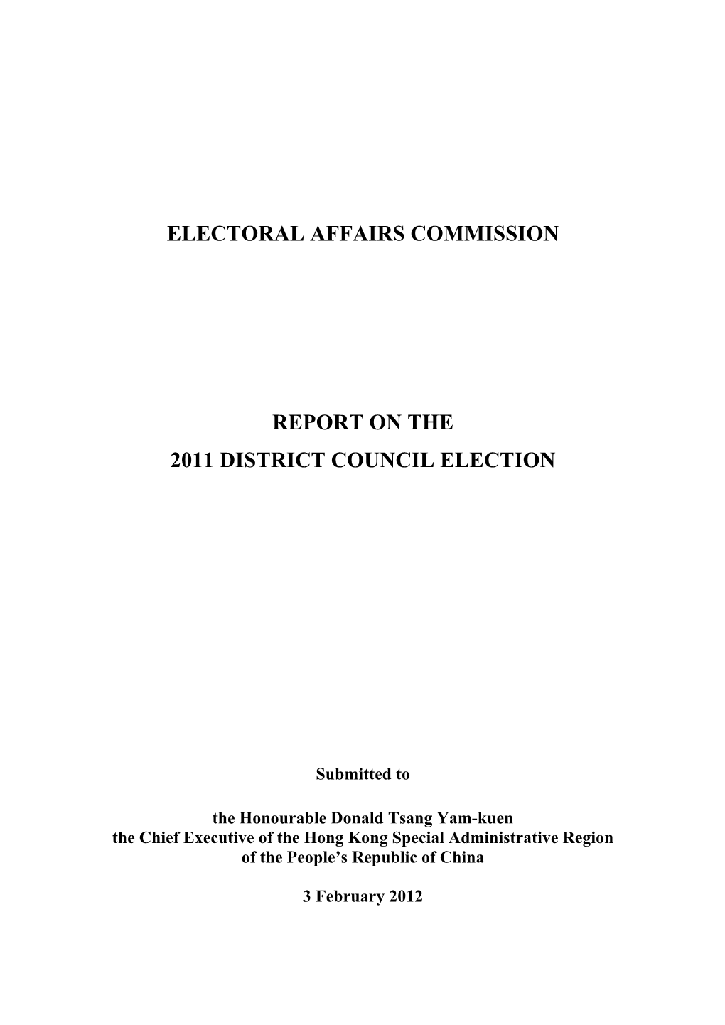 Electoral Affairs Commission Report on the 2011 District