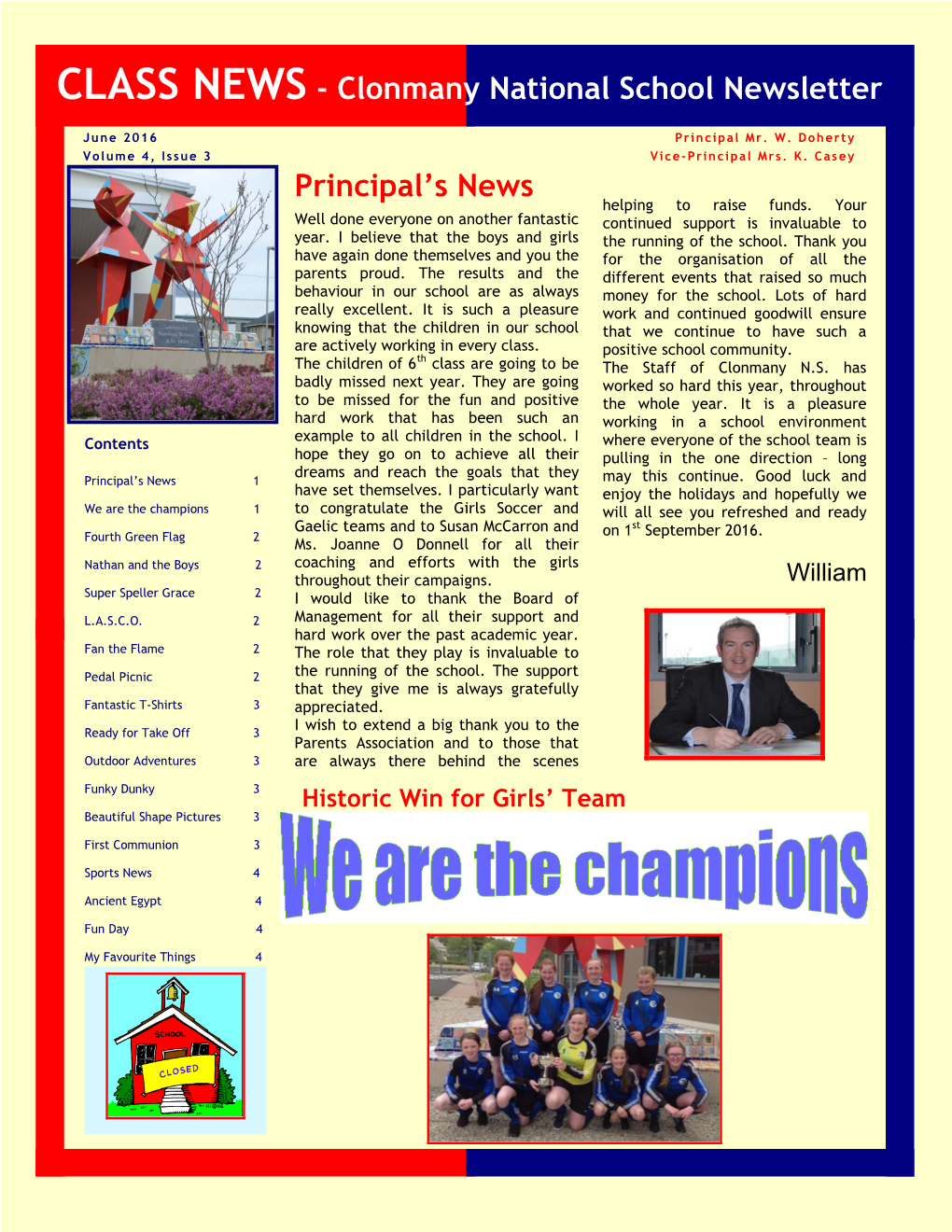 CLASS NEWS - Clonmany National School Newsletter