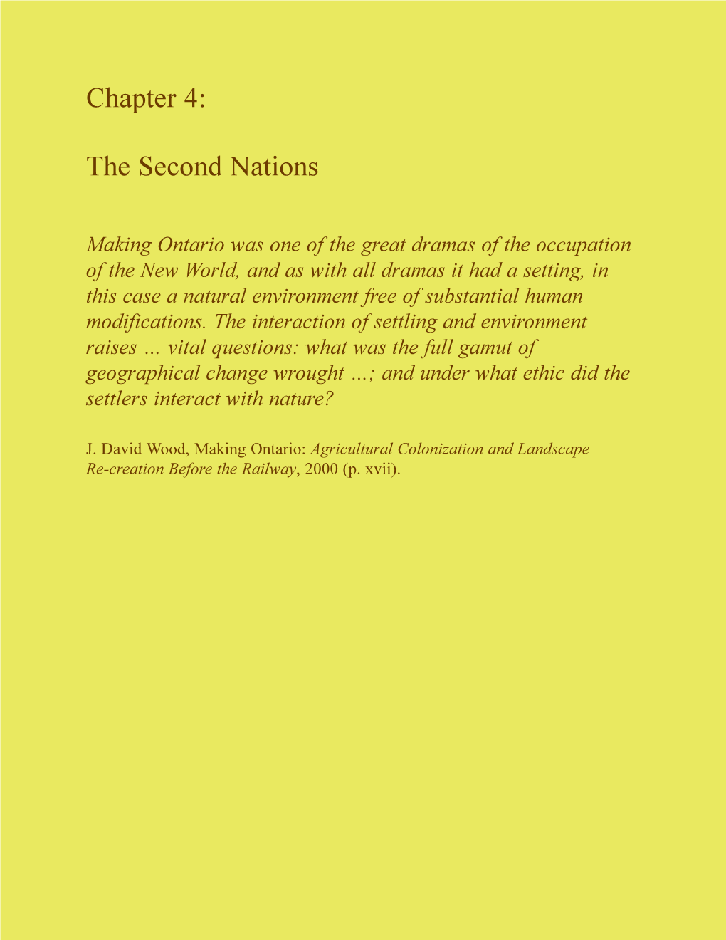 Chapter 4: the Second Nations