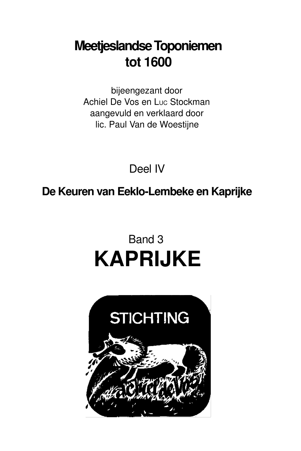 De Keuren Van Eeklo-Lembeke En Kaprijke