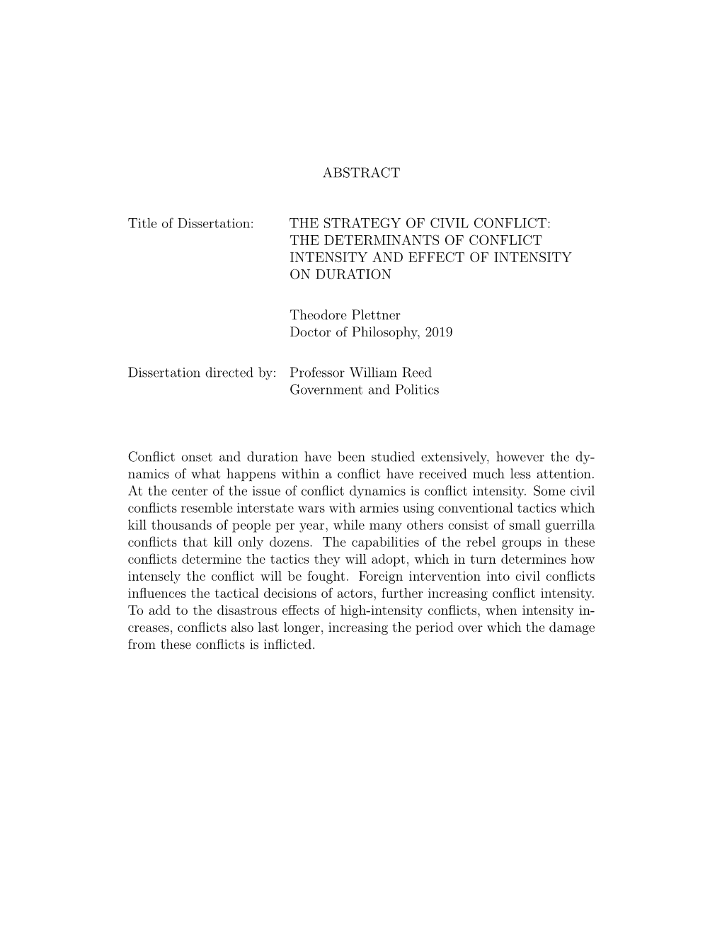 ABSTRACT Title of Dissertation: the STRATEGY of CIVIL