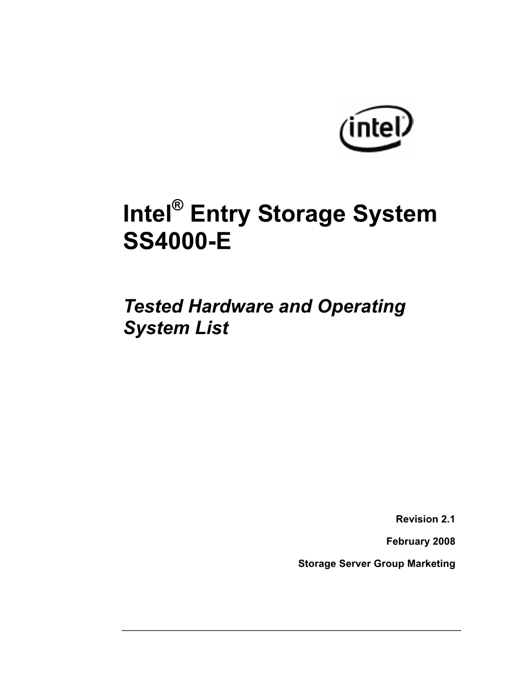 Intel® Entry Storage System SS4000-E