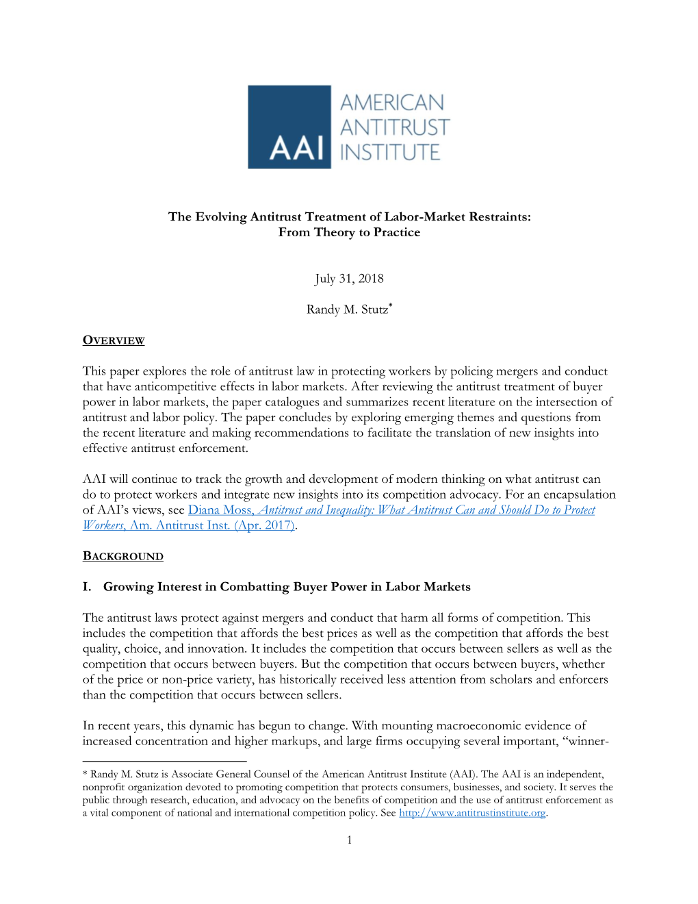 The Evolving Antitrust Treatment of Labor-Market Restraints: from Theory to Practice