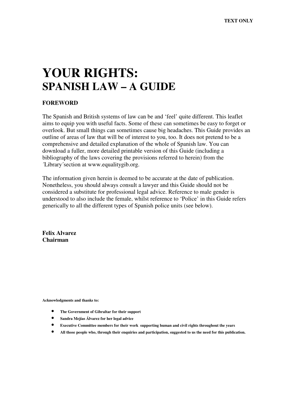 Your Rights: Spanish Law – a Guide