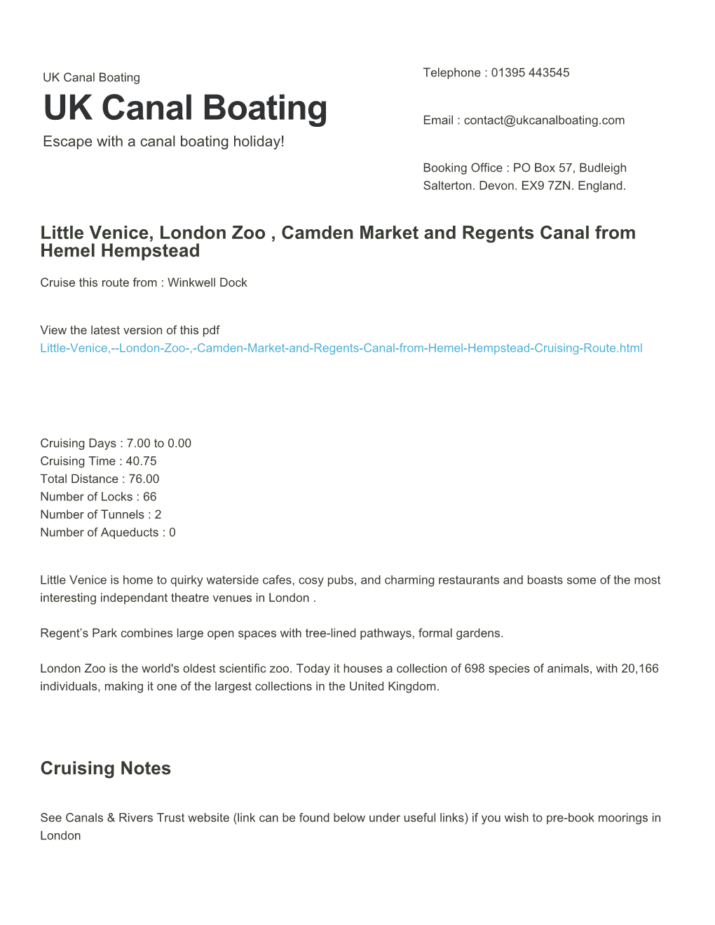 Little Venice, London Zoo , Camden Market and Regents Canal from Hemel Hempstead | UK Canal Boating