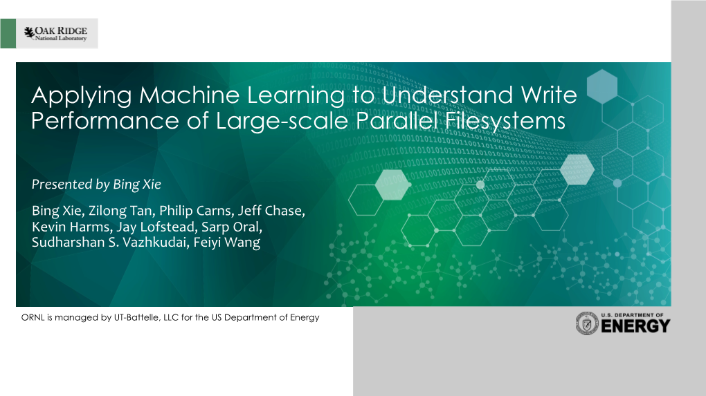 Applying Machine Learning to Understand Write Performance of Large-Scale Parallel Filesystems