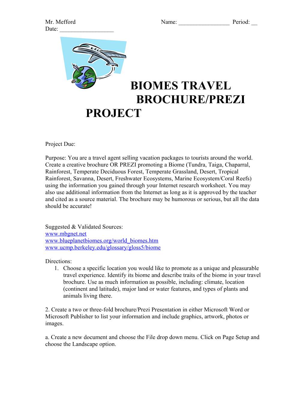 Biomes Brochure Project