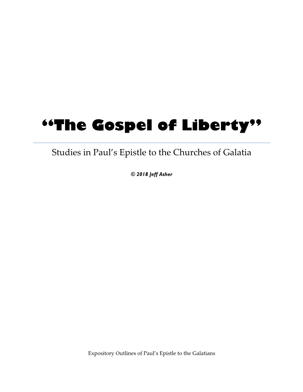 Expository Sermons on the Galatian Letter