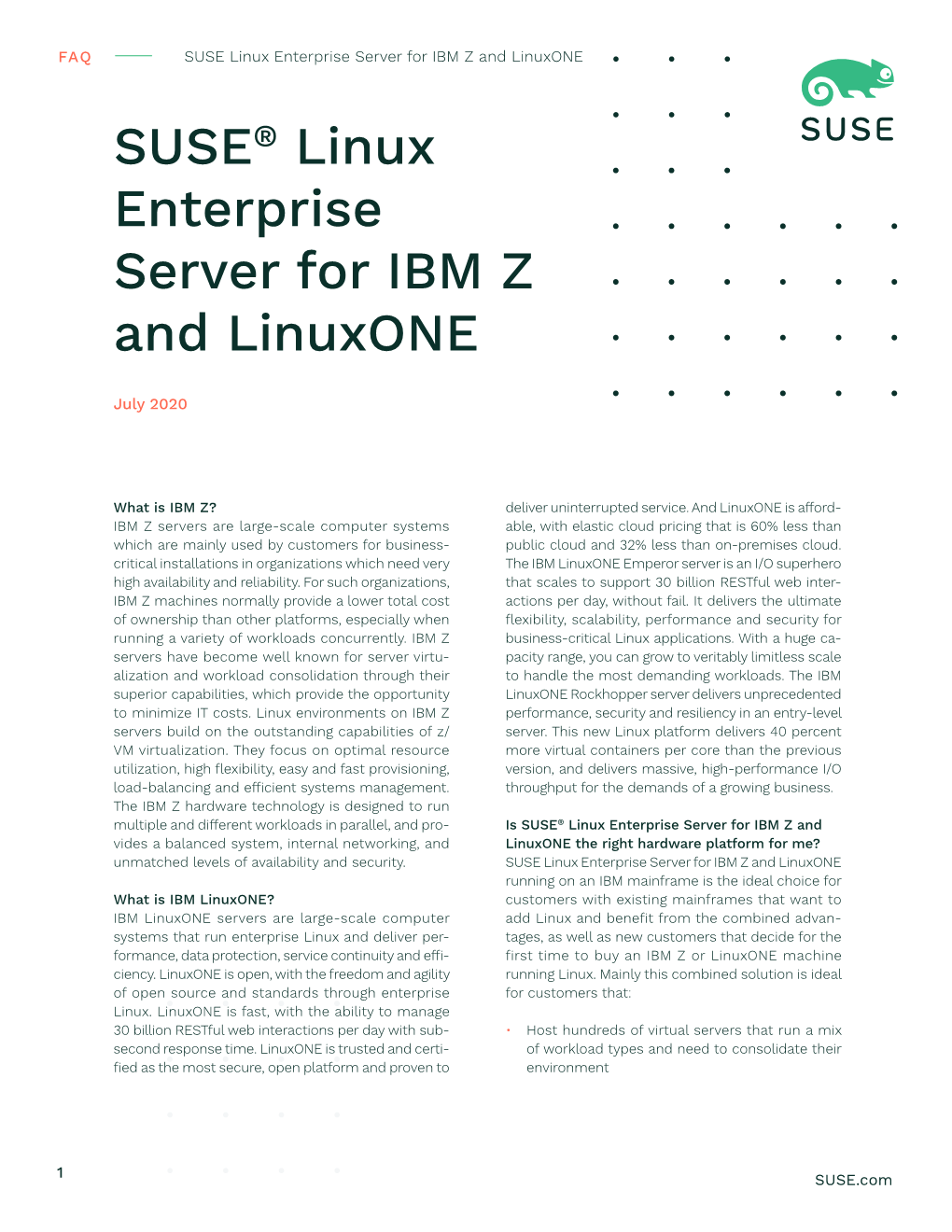 SUSE Linux Enterprise Server for IBM Z and Linuxone