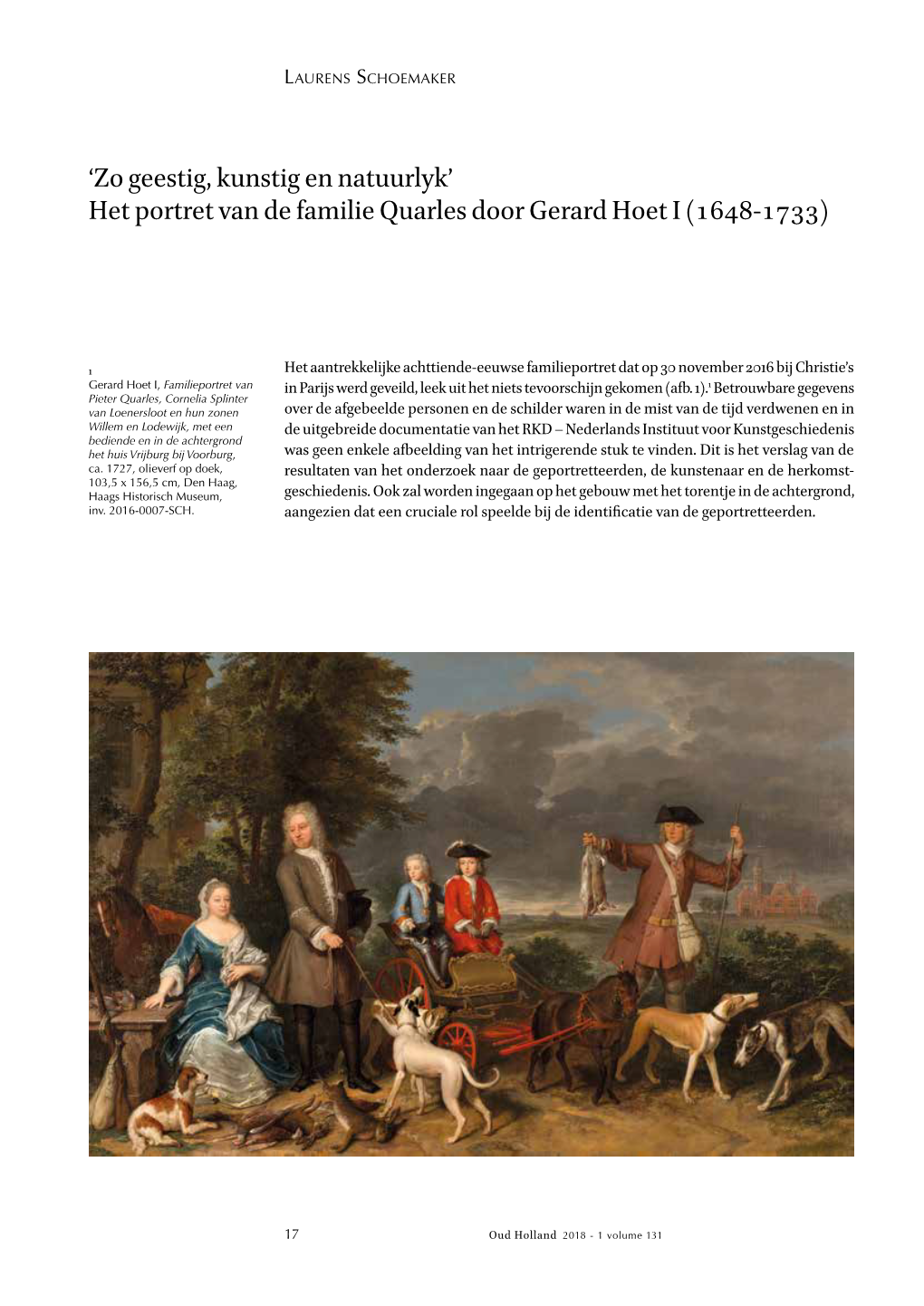 Het Portret Van De Familie Quarles Door Gerard Hoet I (1648-1733)