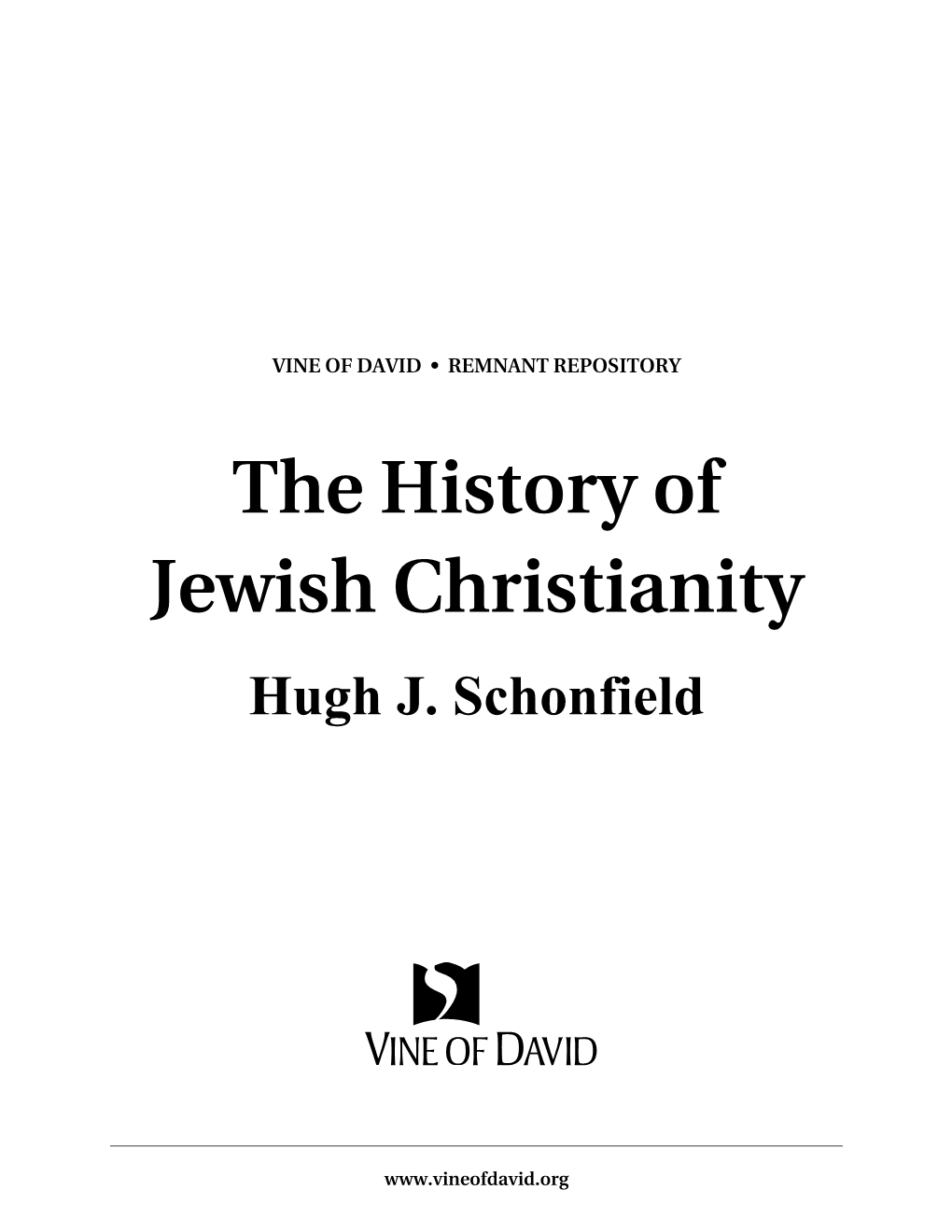 History of Jewish Christianity Hugh J
