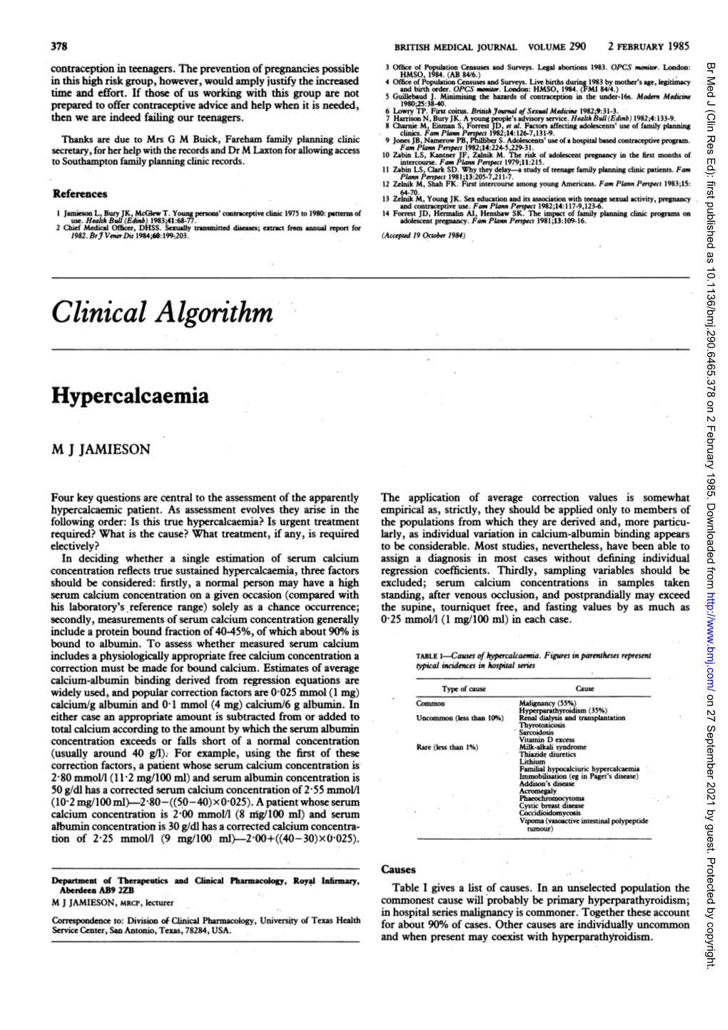 Clinical Algorithm