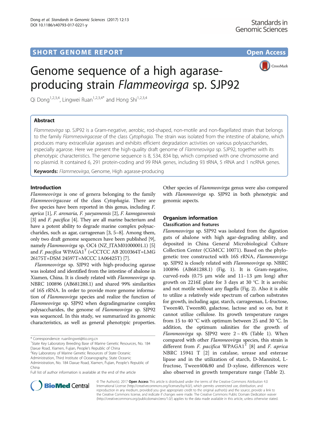 Genome Sequence of a High Agarase-Producing Strain