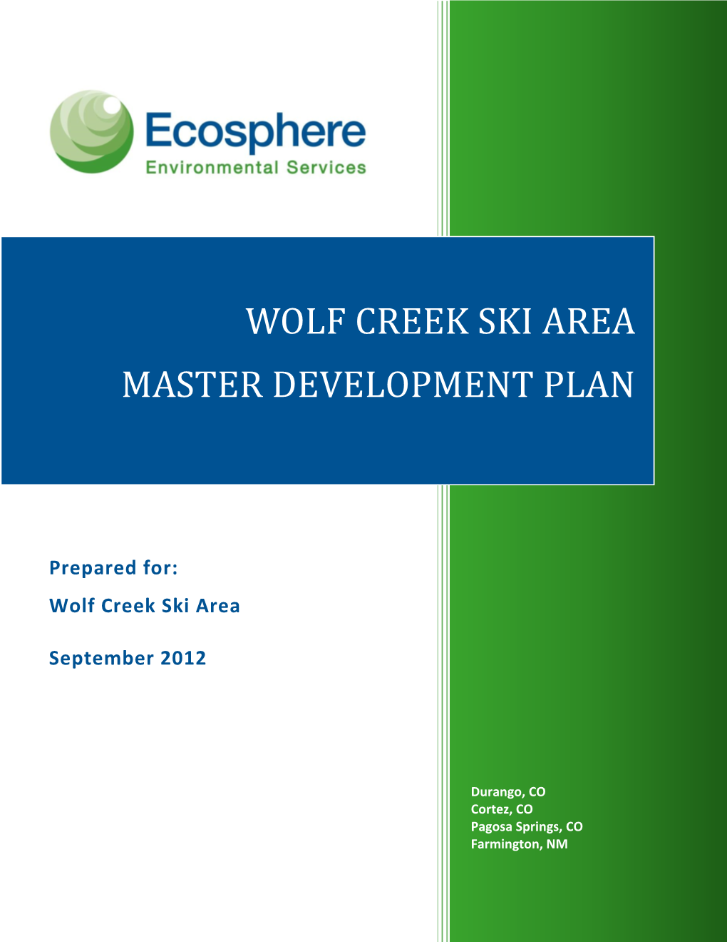 Wolf Creek Ski Area Master Development Plan