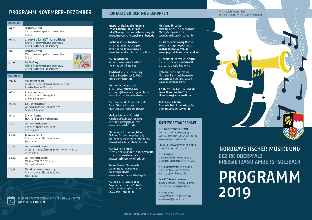 Programm 2019 6 Nordbayerischer Musikbund Programm 2019 Kreisverband Amberg-Sulzbach