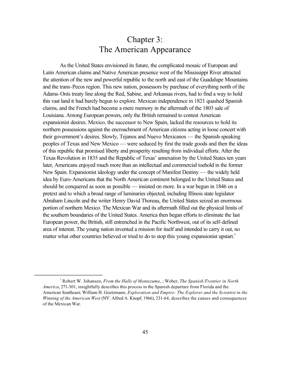 Chapter 3: the American Appearance