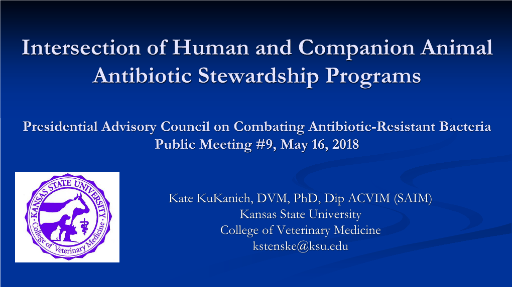 Intersection of Human and Companion Animal Antibiotic Stewardship Programs