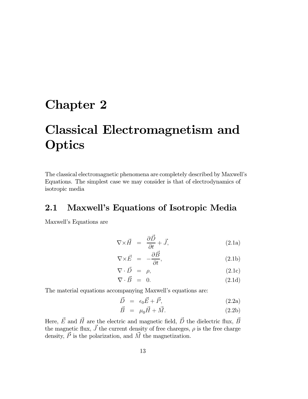 Chapter 2 Classical Electromagnetism and Optics