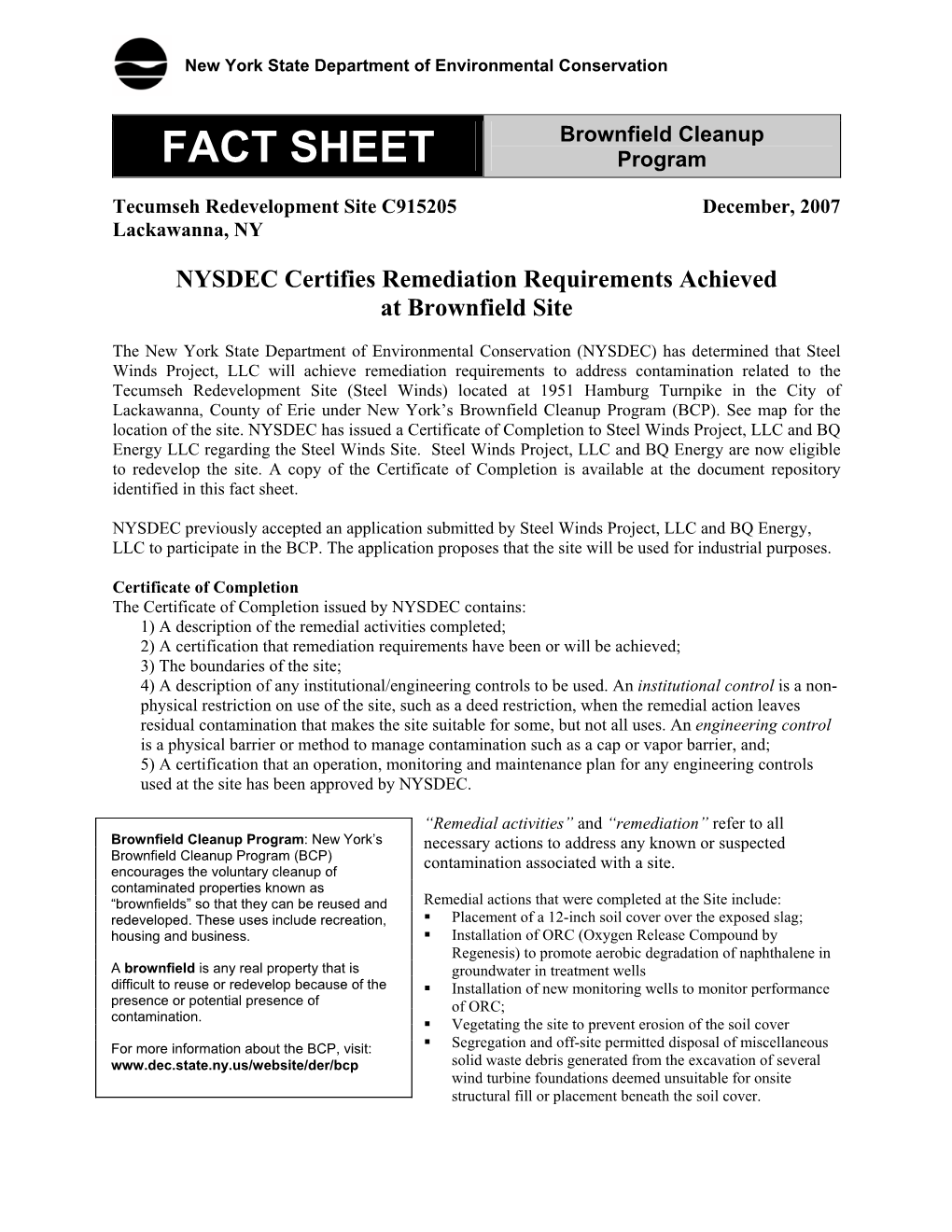 FACT SHEET Program