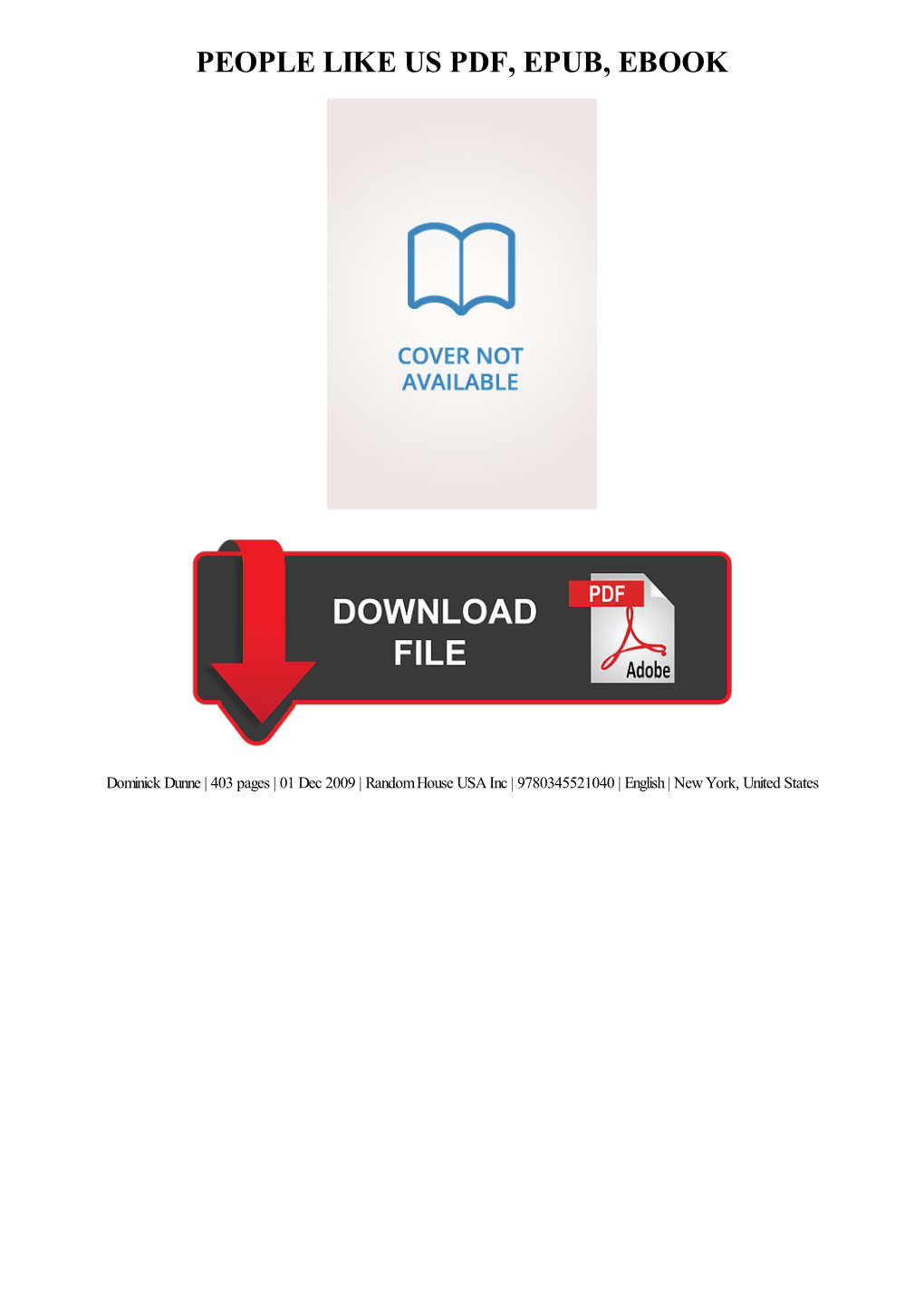PDF Download People Like Us Kindle