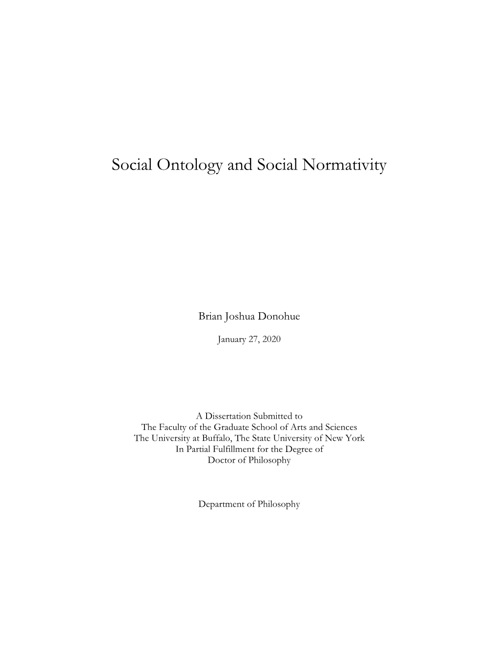 Social Ontology and Social Normativity