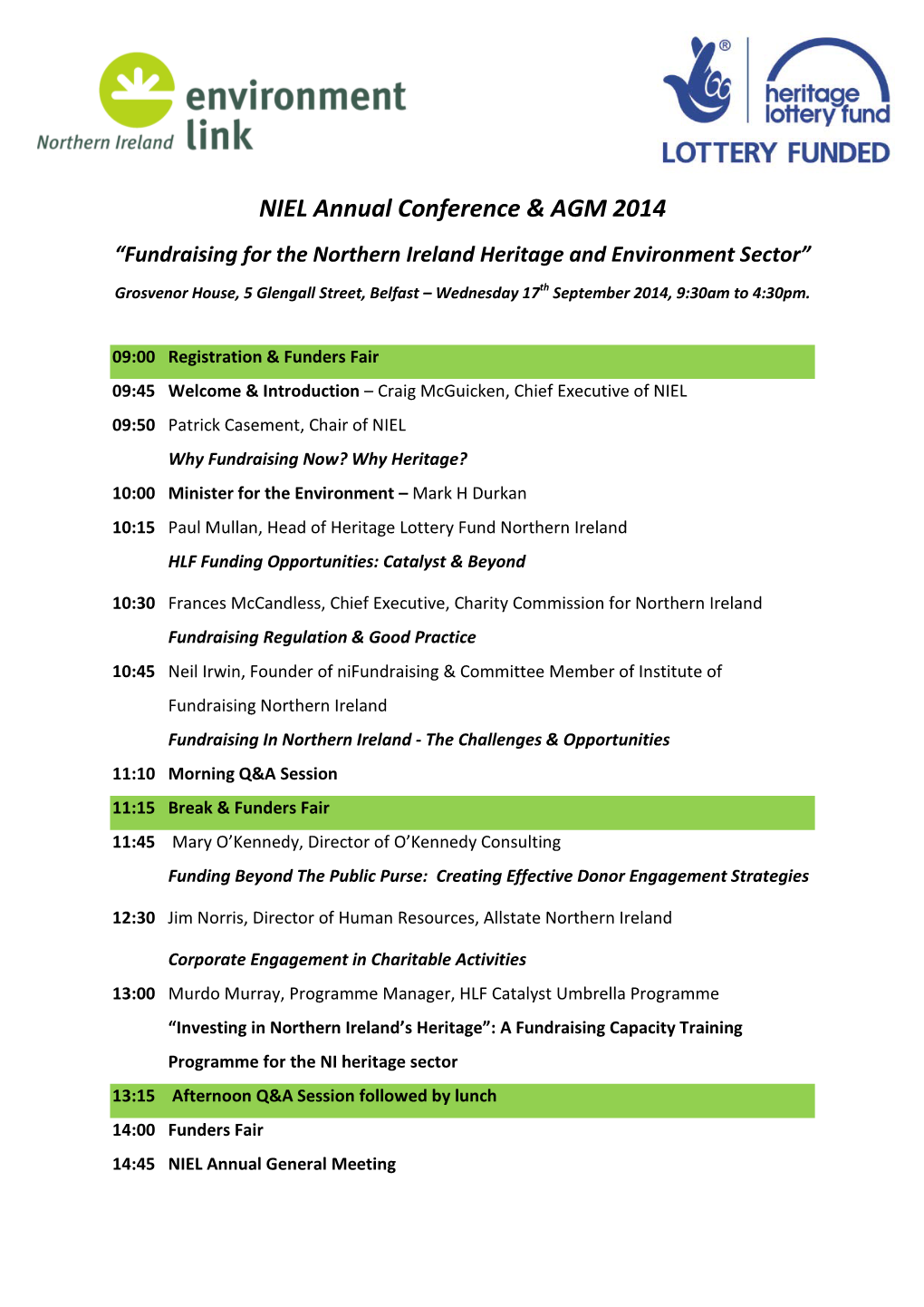 NIEL Annual Conference & AGM 2014