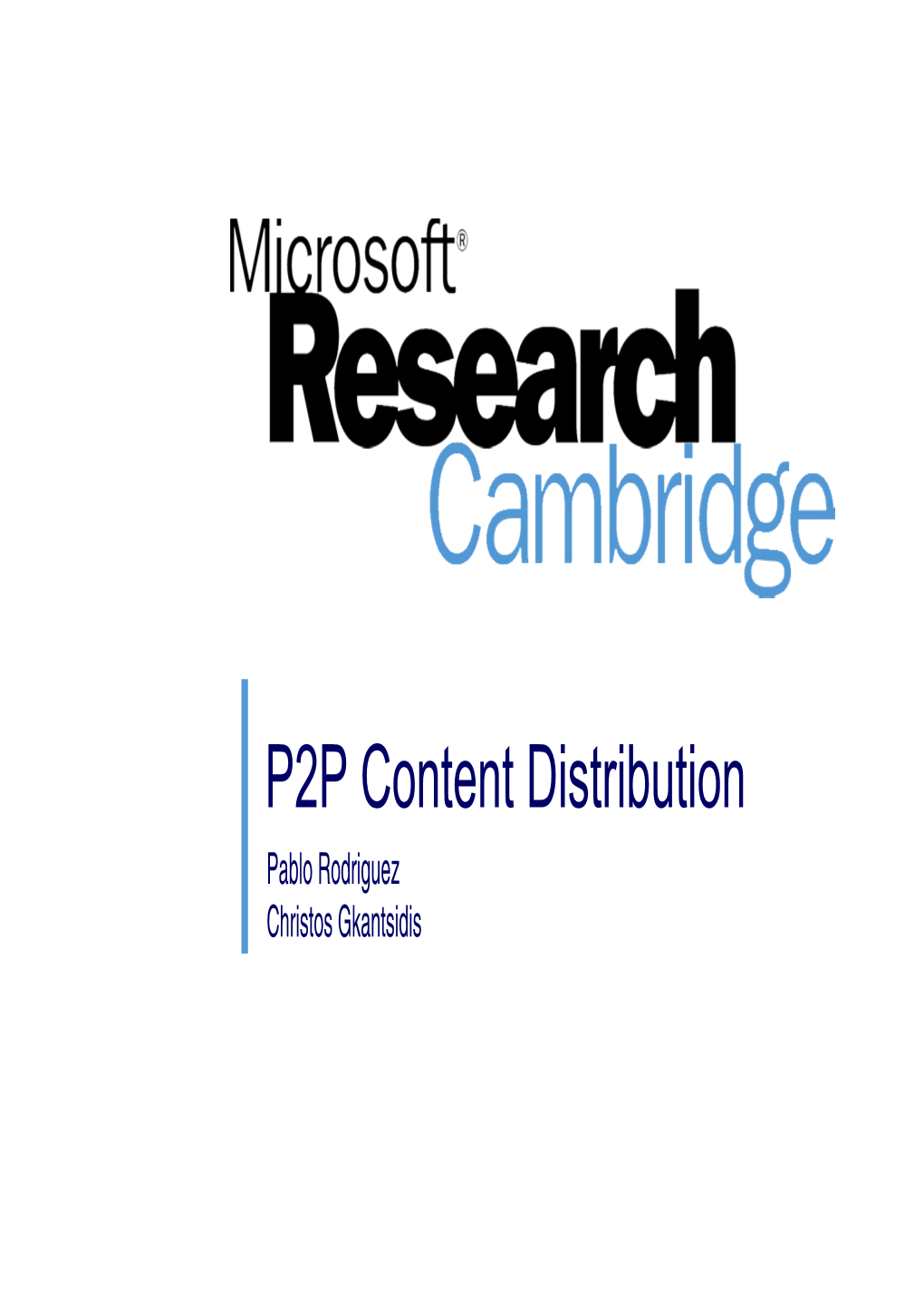 P2P Content Distribution
