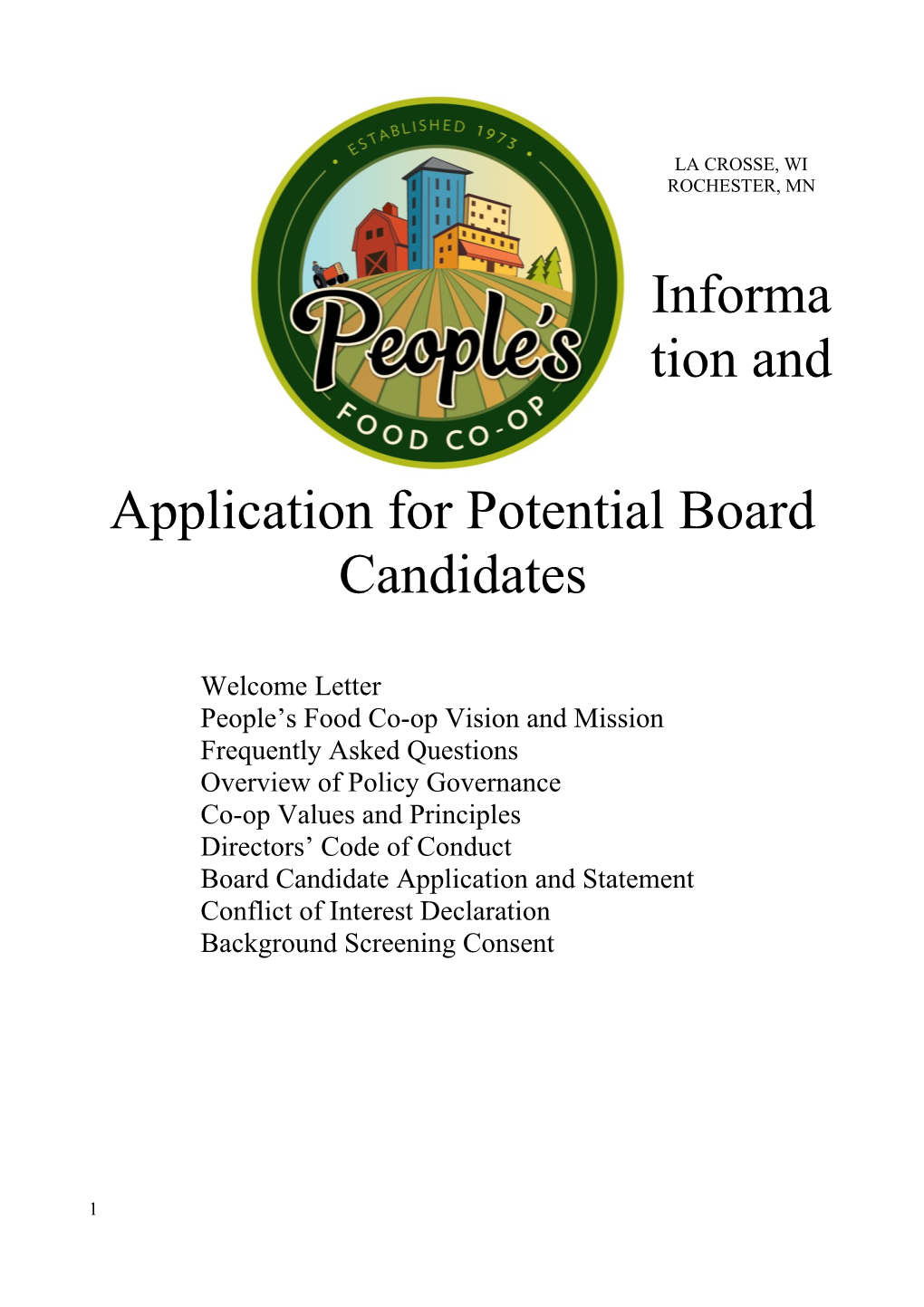 Information and Application for Potential Board Candidates