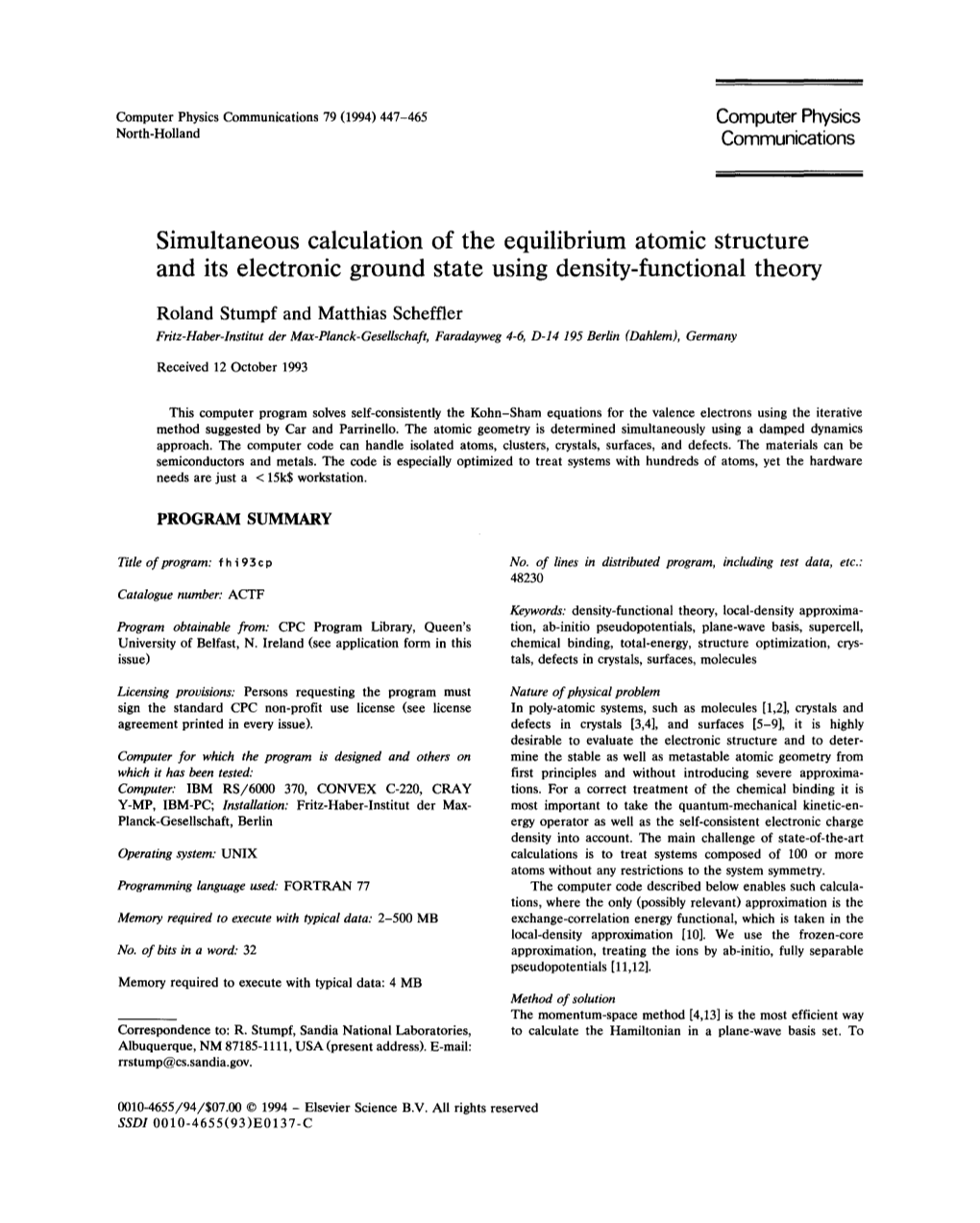 Simultaneous Calculation of the Equilibrium Atomic Structure and Its Electronic Ground State Using Density-Functional Theory