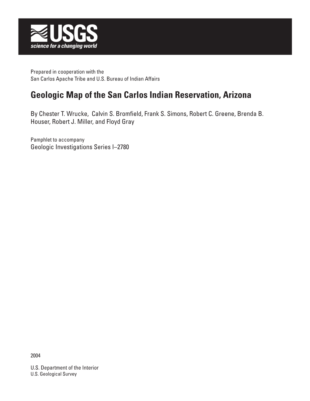 Geologic Map of the San Carlos Indian Reservation, Arizona