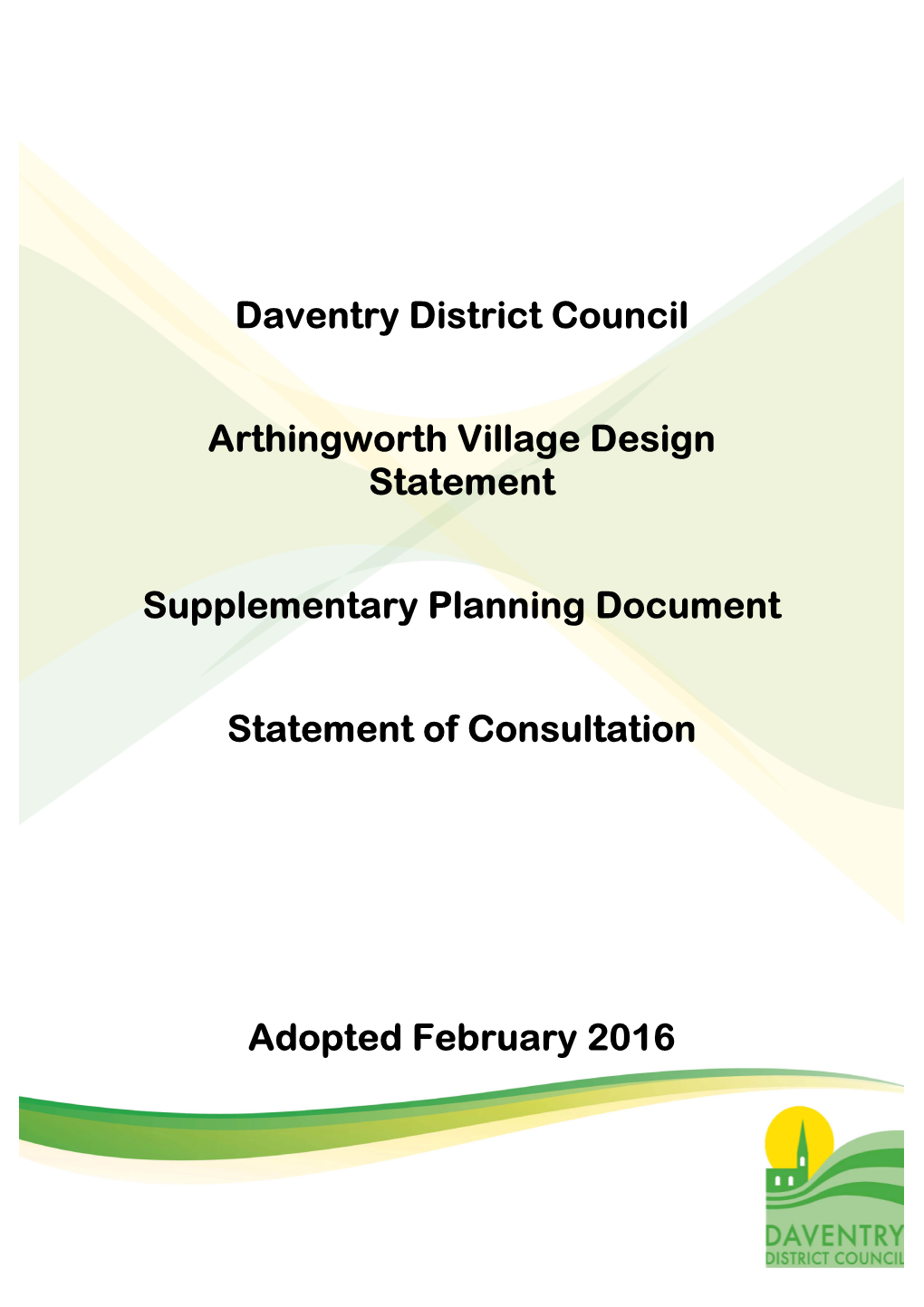 Daventry District Council Arthingworth Village Design Statement