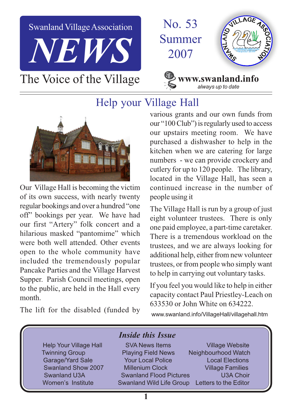 The Voice of the Village No. 53 Summer 2007