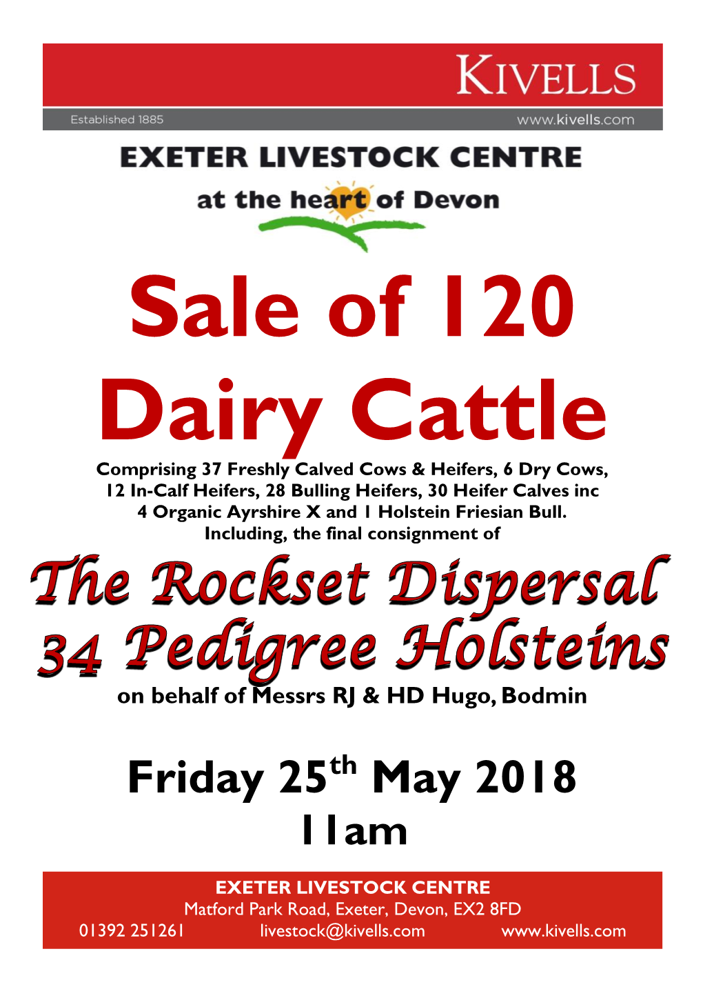 Sale of 120 Dairy Cattle