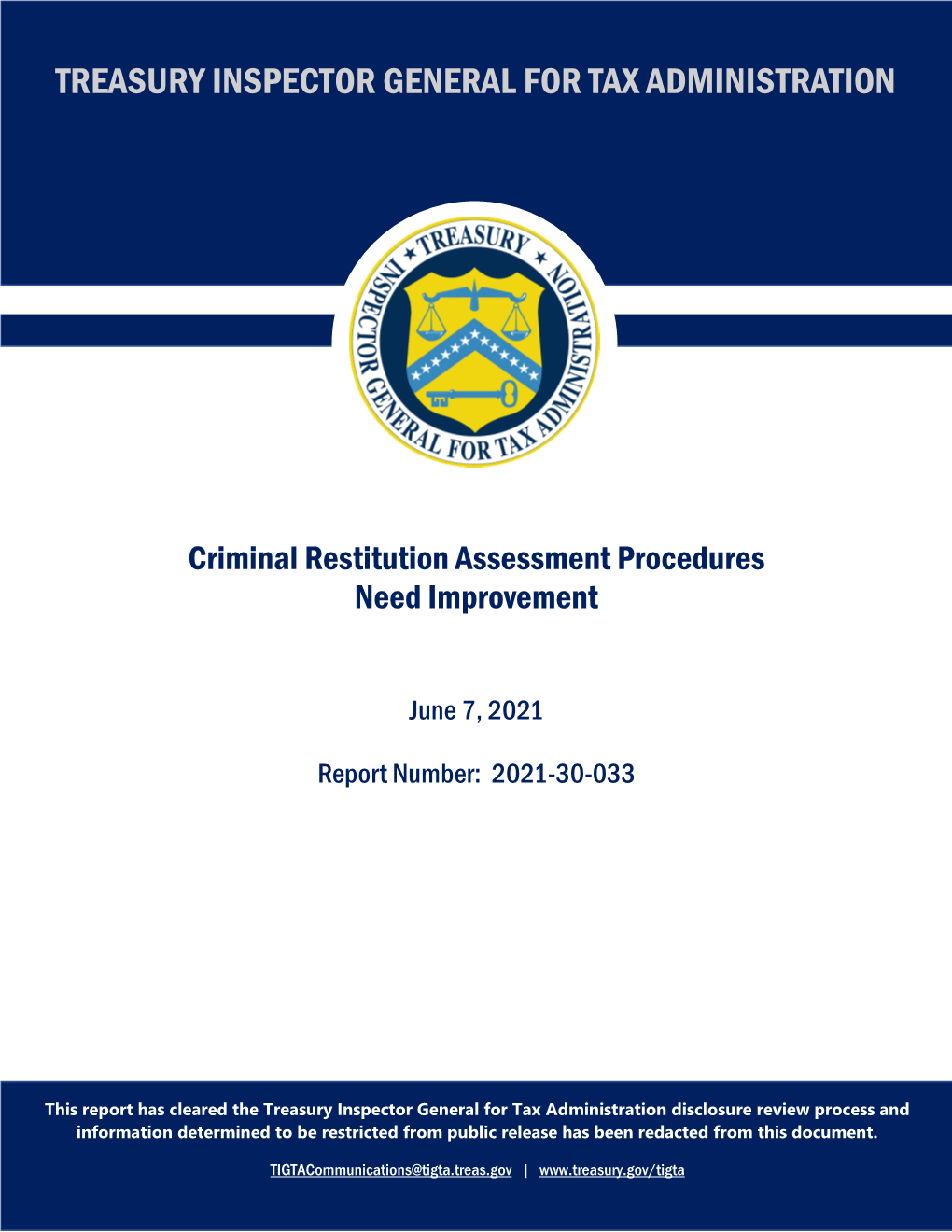Criminal Restitution Assessment Procedures Need Improvement