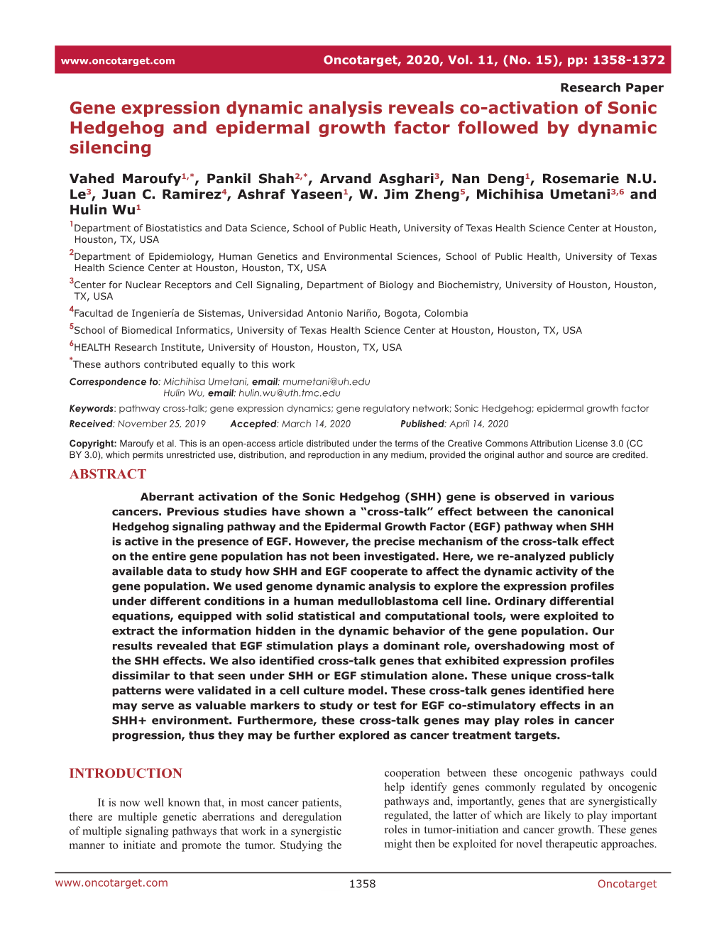 Gene Expression Dynamic Analysis Reveals Co-Activation of Sonic Hedgehog and Epidermal Growth Factor Followed by Dynamic Silencing