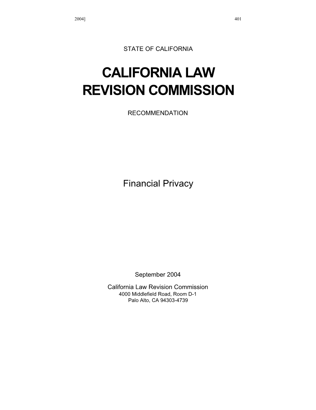 California Law Revision Commission