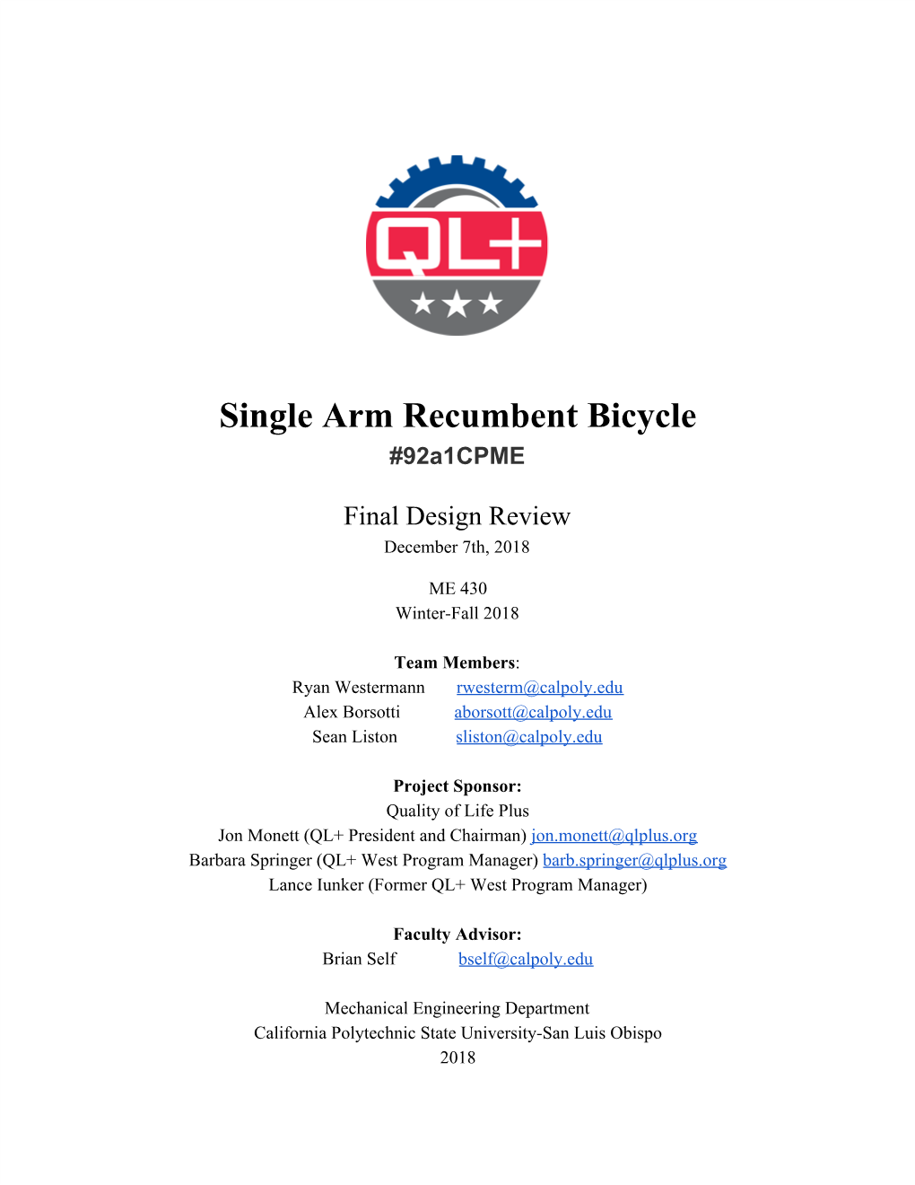 Single Arm Recumbent Bicycle #92A1cpme