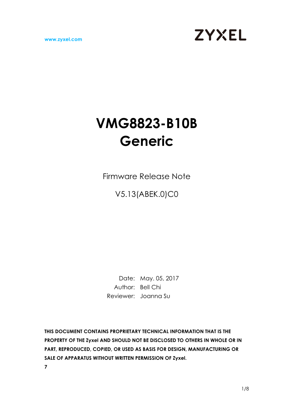 VMG8823-B10B Generic