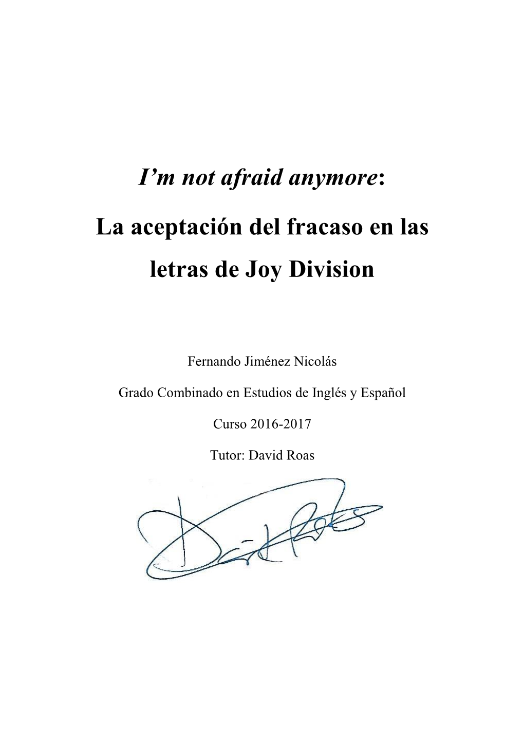 La Aceptación Del Fracaso En Las Letras De Joy Division