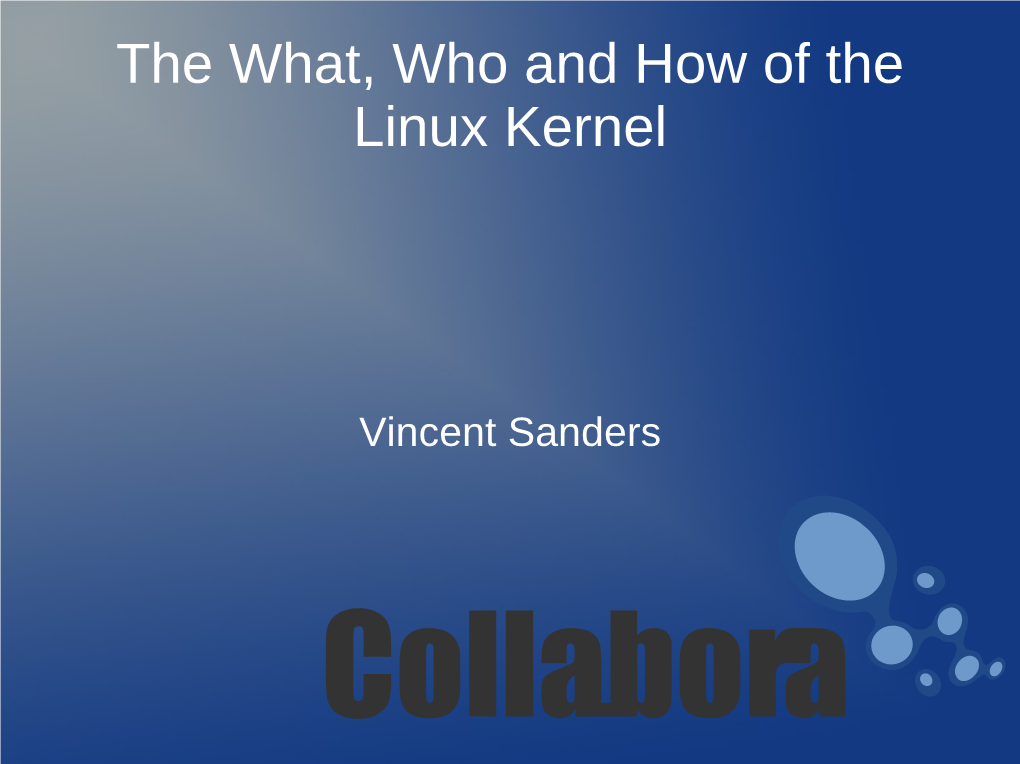 The What, Who and How of the Linux Kernel