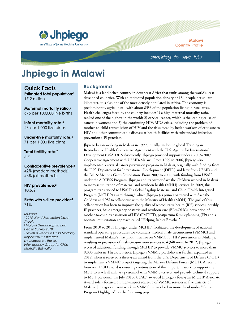 Jhpiego in Malawi