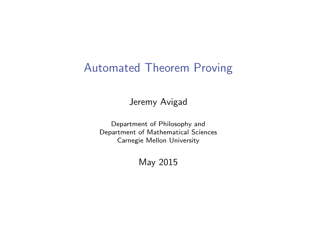 Automated Theorem Proving