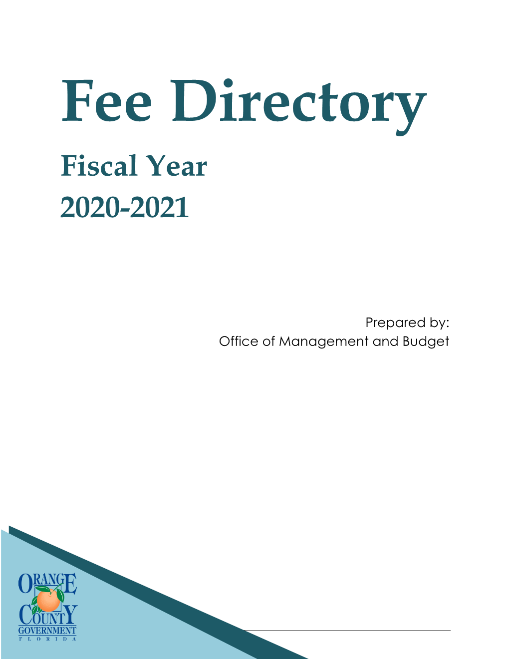 Fee Directory Fiscal Year 2020-2021