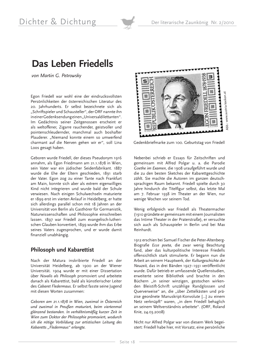 Das Leben Friedells Von Martin G