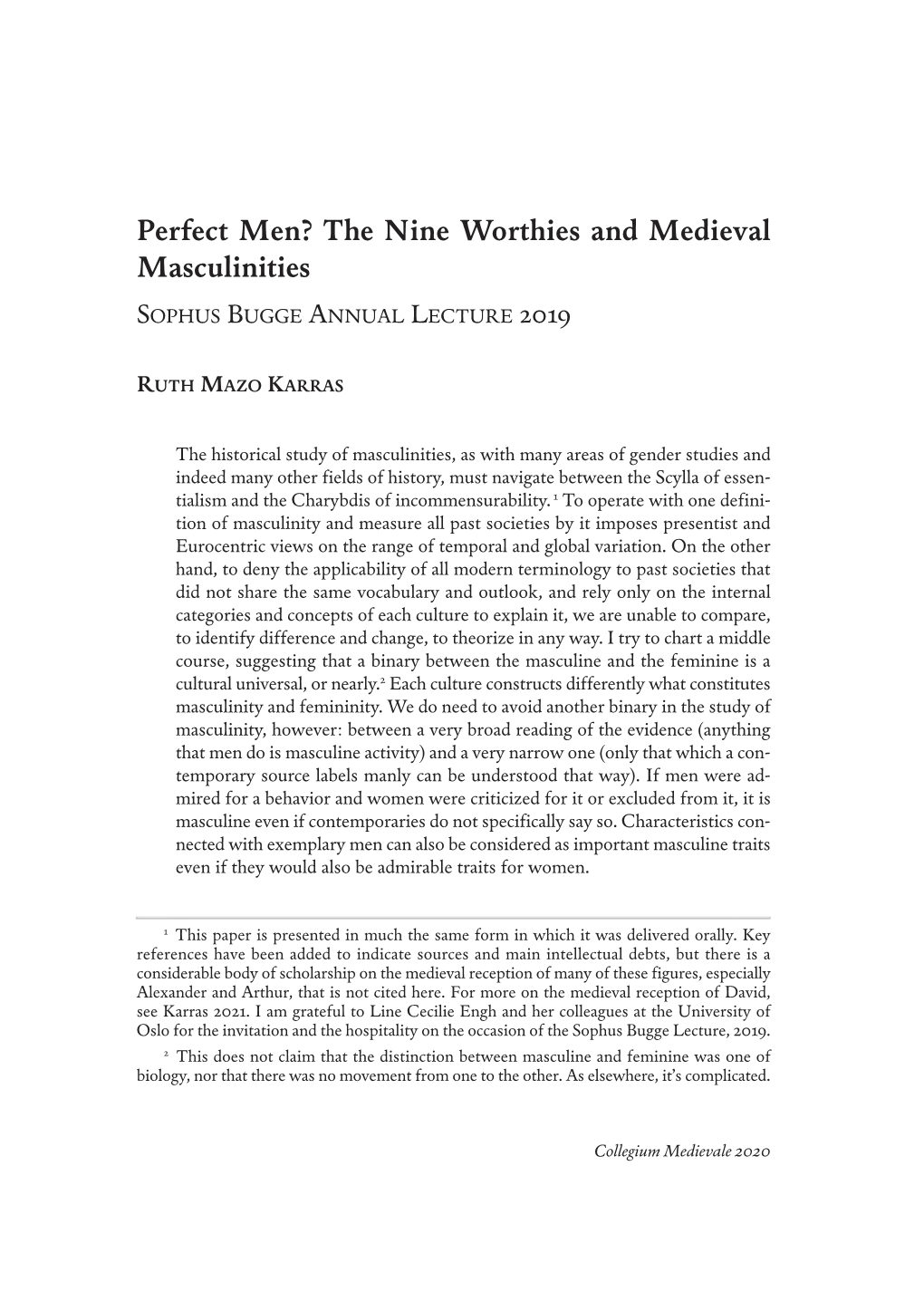 The Nine Worthies and Medieval Masculinities