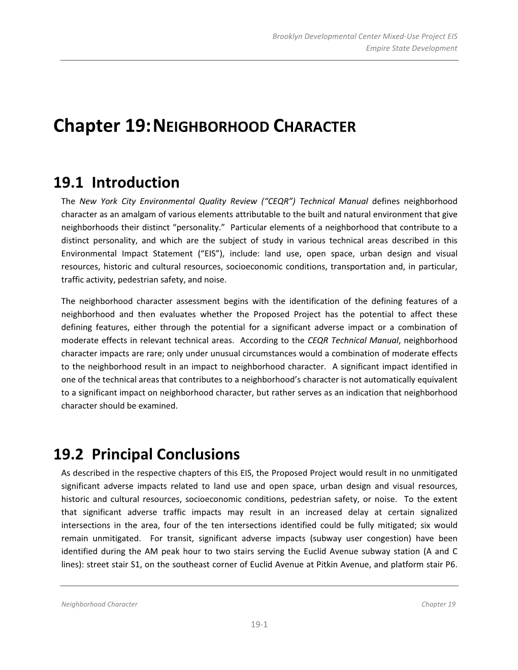Chapter 19: NEIGHBORHOOD CHARACTER