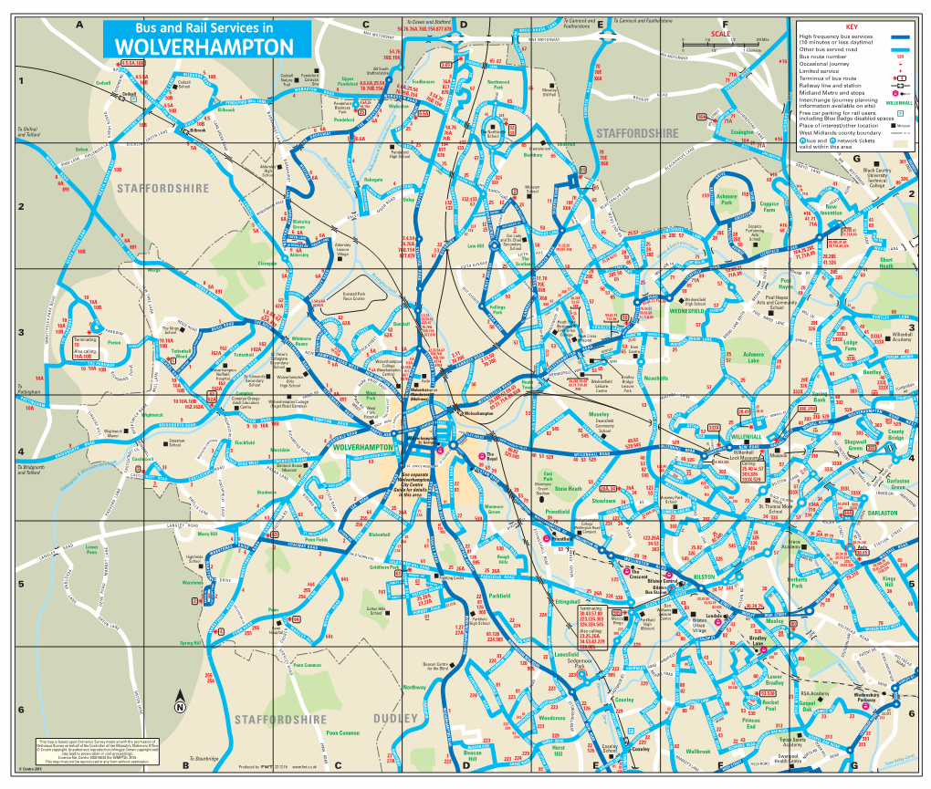 WOLVERHAMPTON a OTO Bus Route Number 529 76B.154 RWAY